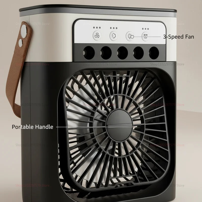 3 in 1 Fan Air Conditioner Household Mini Air Cooler LED Night Light Portable Humidifier Air Adjustment Fan Office Home Fan