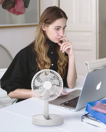 USB Foldable Fan with 4 Speeds ＆ Timing,Battery Operated Mini Fan for Bedroom, Indoor or Outdoor,Table Fan
