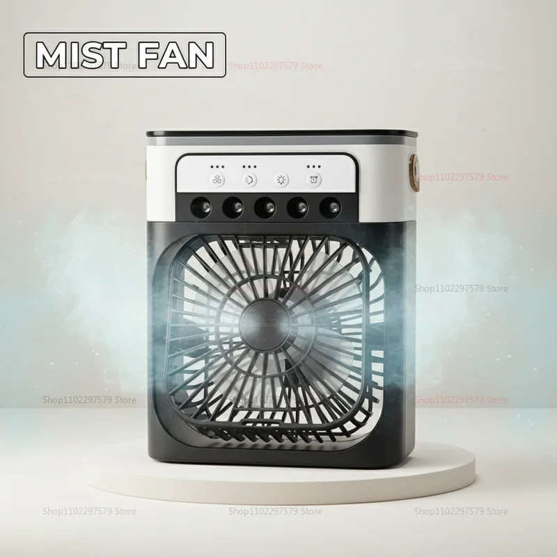 3 in 1 Fan Air Conditioner Household Mini Air Cooler LED Night Light Portable Humidifier Air Adjustment Fan Office Home Fan