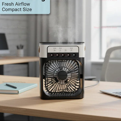 3 in 1 Fan Air Conditioner Household Mini Air Cooler LED Night Light Portable Humidifier Air Adjustment Fan Office Home Fan