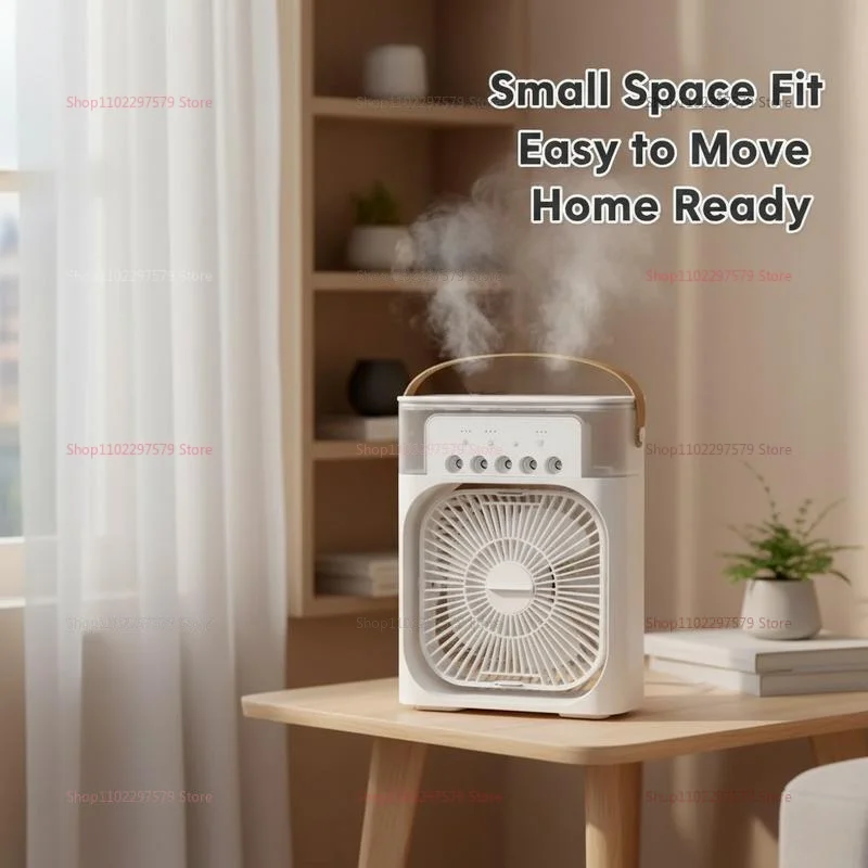 3 in 1 Fan Air Conditioner Household Mini Air Cooler LED Night Light Portable Humidifier Air Adjustment Fan Office Home Fan