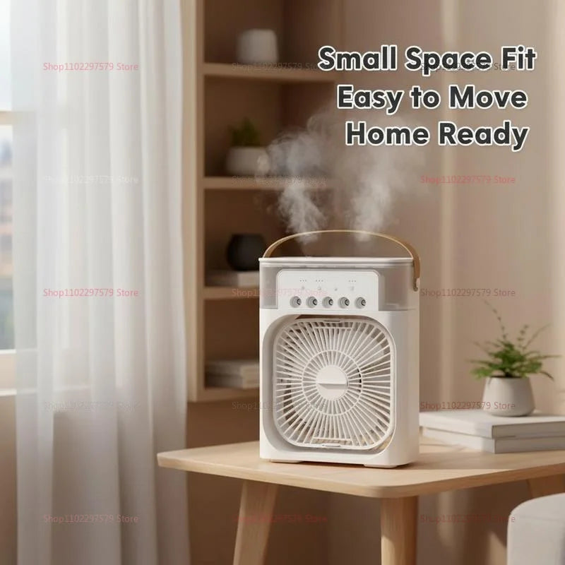 3 in 1 Fan Air Conditioner Household Mini Air Cooler LED Night Light Portable Humidifier Air Adjustment Fan Office Home Fan