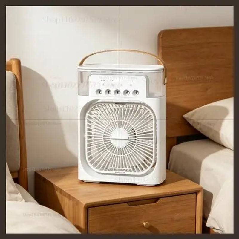 3 in 1 Fan Air Conditioner Household Mini Air Cooler LED Night Light Portable Humidifier Air Adjustment Fan Office Home Fan