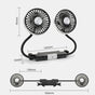 Car USB Fan Dual Head Cooling Air Fan Independent Switch 3-Speed 360 Degree Adjustable Auto Headrest Fan for Rear Seat