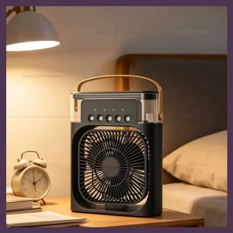 3 in 1 Fan Air Conditioner Household Mini Air Cooler LED Night Light Portable Humidifier Air Adjustment Fan Office Home Fan