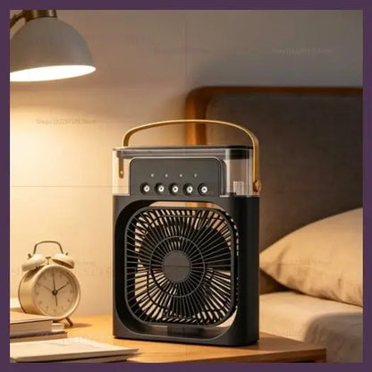 3 in 1 Fan Air Conditioner Household Mini Air Cooler LED Night Light Portable Humidifier Air Adjustment Fan Office Home Fan