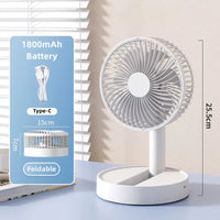 USB Foldable Fan with 4 Speeds ＆ Timing,Battery Operated Mini Fan for Bedroom, Indoor or Outdoor,Table Fan